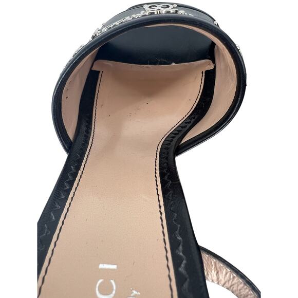 Gucci Black GG Logo Platform Janaya GG Logo Quarter Strap Sandal - Picture 13 of 16